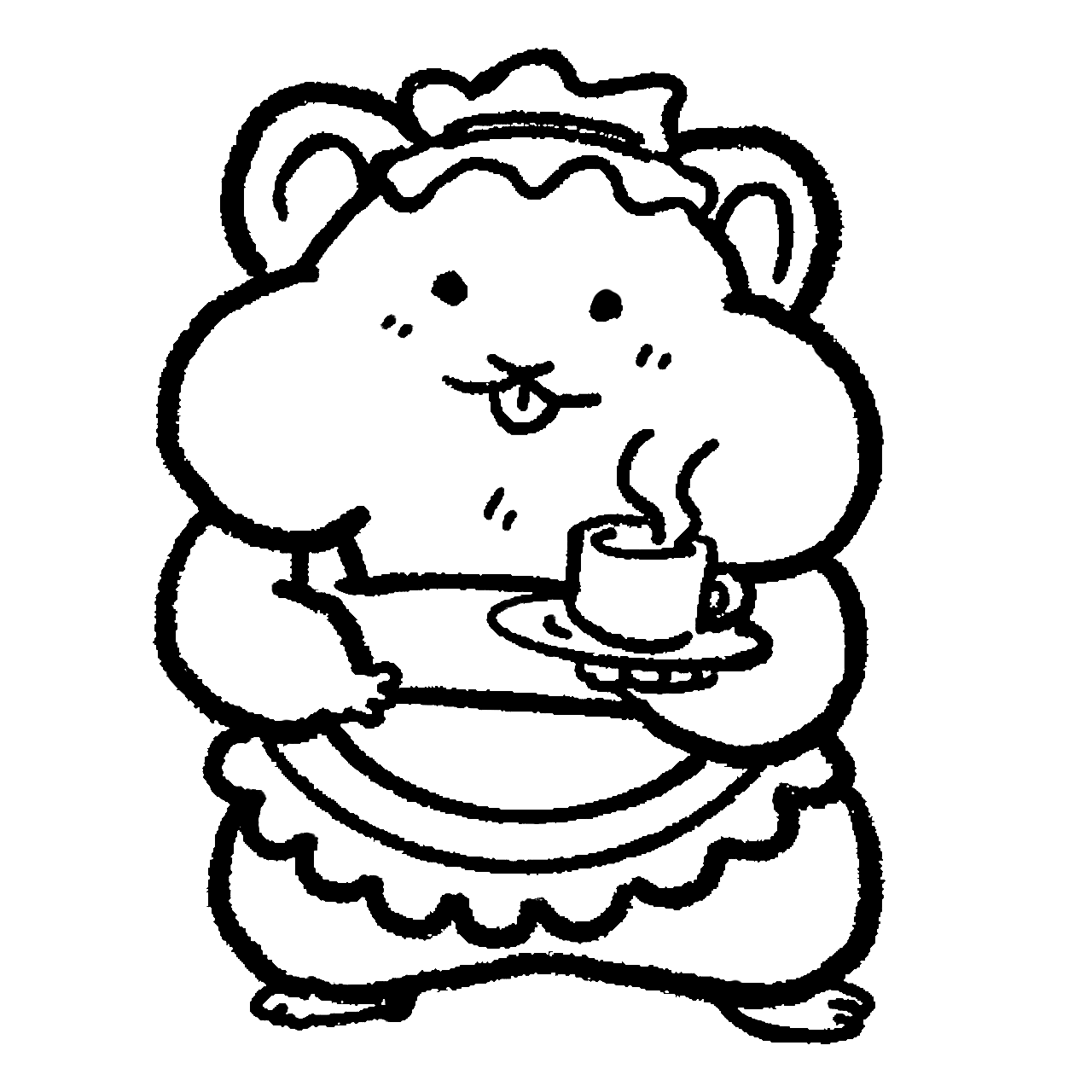 The Hamster Hotel Pet Mascot Serving Tea